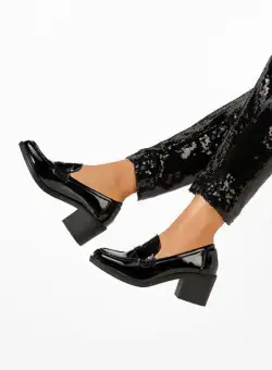 Mocasini dama cu toc Evassa negri