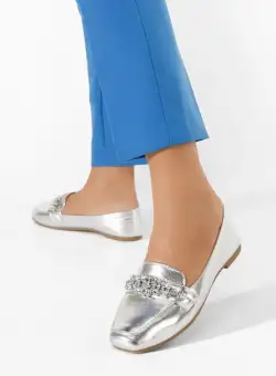 Mocasini dama eleganti Arari argintii
