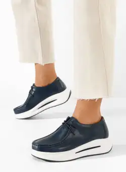 Mocasini dama piele Albeida V2 navy