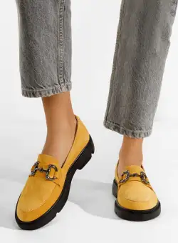 Mocasini dama piele galbeni Duquesa
