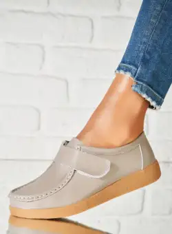 Mocasini dama Piele Naturala Gri Genesi