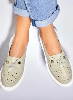 Mocasini dama Piele Naturala Verzi Imre