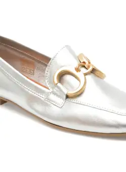 Mocasini EPICA argintii, 58, din piele naturala