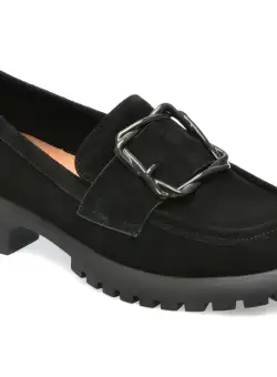 Mocasini FLAVIA PASSINI negri, V856, din piele intoarsa