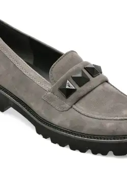 Mocasini GABOR gri, 35243, din piele intoarsa