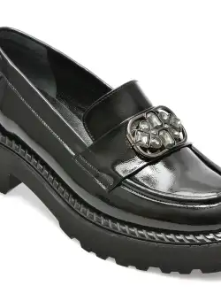 Mocasini IMAGE negri, 381726, din piele naturala lacuita