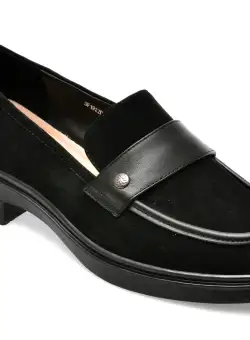 Mocasini IMAGE negri, 3F1922, din piele intoarsa