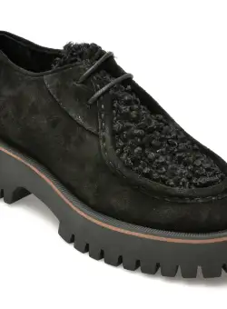 Mocasini QUSHELI negri, 40008, din piele intoarsa