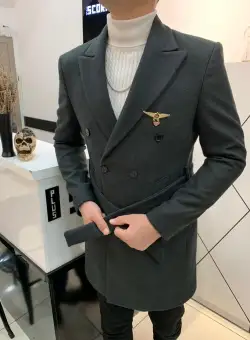 Palton barbati gri inchis B7575 120