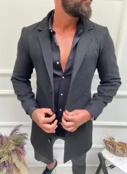 Palton barbati negru B6791 120*