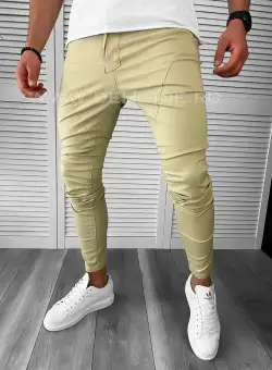 Pantaloni barbati casual bej A8507 D2-4.3