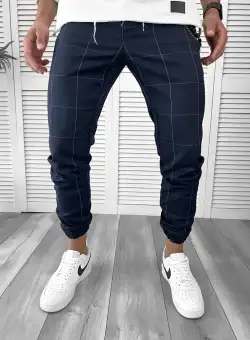 Pantaloni barbati casual bleumarin cu dungi 11969 SD A-2.3