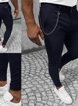 Pantaloni barbati casual bluemarin + lant 12099 32-4.2.3