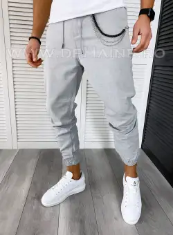Pantaloni barbati casual gri deschis B2497 B4-2
