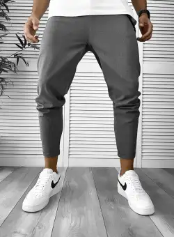 Pantaloni barbati casual gri inchis conici 12354 H3-1.2