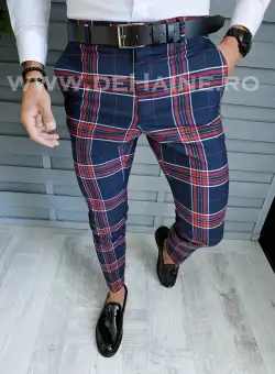 Pantaloni barbati eleganti bleumarin B1546 9-4 e ~