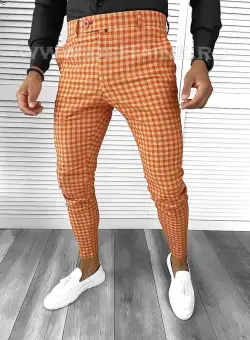 Pantaloni barbati eleganti carouri B1880 20-2 e ~