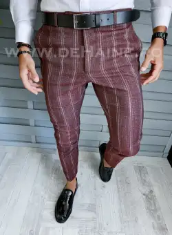 Pantaloni barbati eleganti grena B1801 B5-3.3 E 5-2