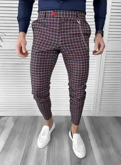 Pantaloni barbati eleganti in carouri 10061 F2-3.3 10-4 E ~