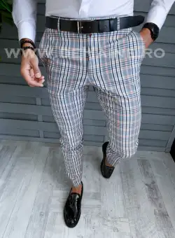 Pantaloni barbati eleganti in carouri A4960 F3-5.3 / E 13-3 ~