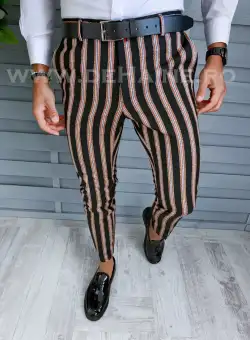 Pantaloni barbati eleganti in dungi B1883 7-2 E F6-5.1