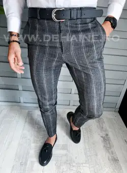 Pantaloni barbati eleganti negri B1551 12-4 E