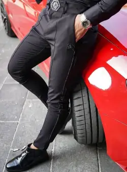 Pantaloni barbati eleganti negri B7951 P20-4.3