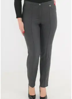 Pantaloni conici lungi din stofa gri