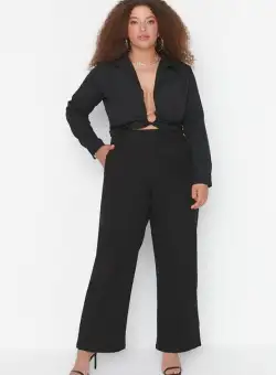 Pantaloni dama plus size Attitude negri
