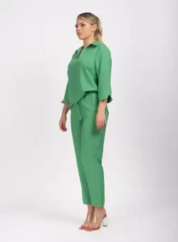 Pantaloni de culoare verde din vascoza