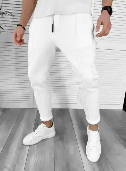 Pantaloni de trening albi conici K192 P20-4.3