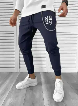 Pantaloni de trening bleumarin conici 10140 76-2