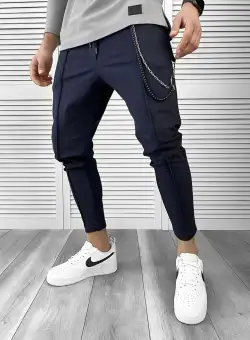Pantaloni de trening bleumarin conici 10274 19-5*