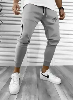 Pantaloni de trening gri silon conici 12378 P20-4.2
