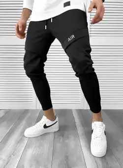 Pantaloni de trening negri conici 10236 115-2.3 *