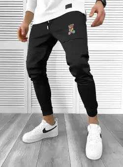 Pantaloni de trening negri conici 10238 N1-6*