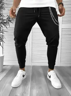 Pantaloni de trening negri conici 12238 78-3