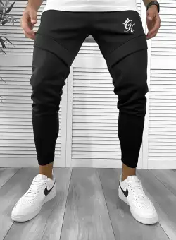 Pantaloni de trening negri silon conici 12374 34-2.1