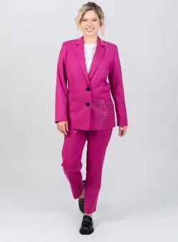 Pantaloni lungi drepti casual roz