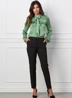 Pantaloni MBG negri office cu buzunare