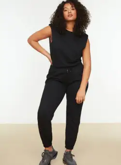 Pantaloni trening dama plus size Jannette negri