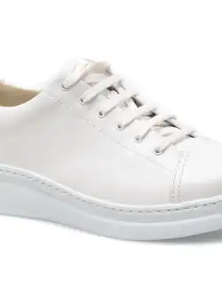 Pantofi CAMPER albi, RUNNER UP, din piele naturala