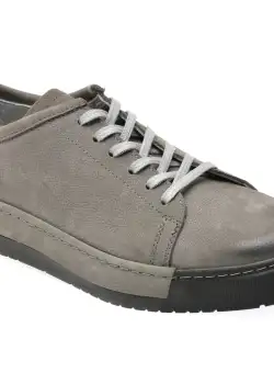 Pantofi casual AXXELLL gri, 7279, din nabuc