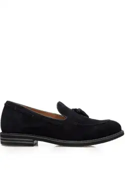 Pantofi casual barbati cu ciucuri din piele naturala, Leofex - Mostra 922 Blue Velur