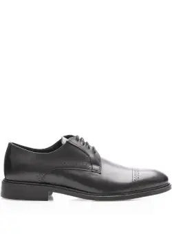 Pantofi casual bărbați din piele naturală, Leofex - 550 Negru Box