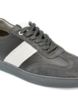 Pantofi casual BITE THE BULLET gri, ER2025, din piele naturala