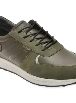 Pantofi casual BITE THE BULLET kaki, SY336, din piele naturala