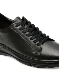 Pantofi casual BITE THE BULLET negri, ER804, din piele naturala