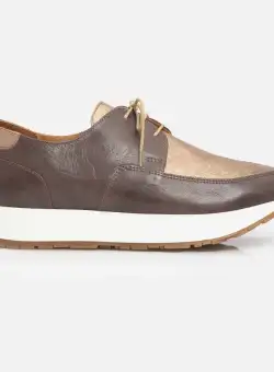 Pantofi casual dama din piele naturala,Leofex - 102 Taupe Auriu Box