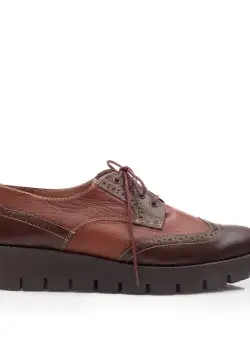 Pantofi casual dama din piele naturala, Leofex - 180 maro-cognac